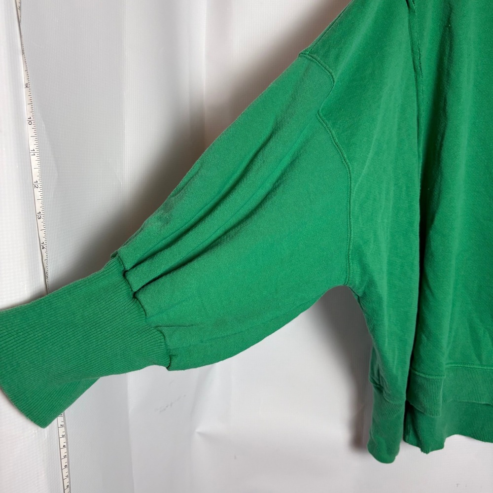 NWT We The Free Free People Camden Jolly Rancher Green Oversized Sweatshirt L - Picture 2 of 9